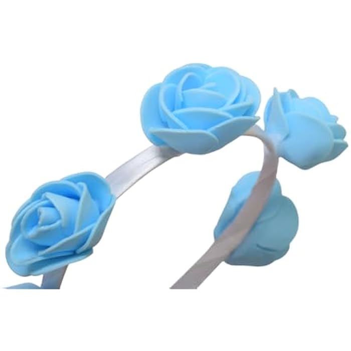 Daphne Adjustable Hair Band With Flower Design For Girl - Baby Blue - Image 3